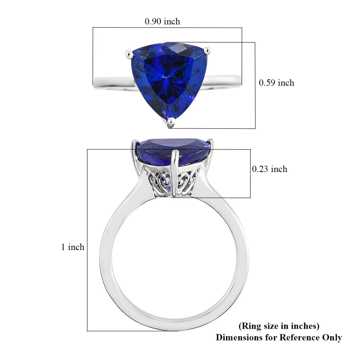 Rhapsody 950 Platinum AAAA Tanzanite Solitaire Ring (Size 7.0) 5.60 Grams 4.75 ctw image number 5