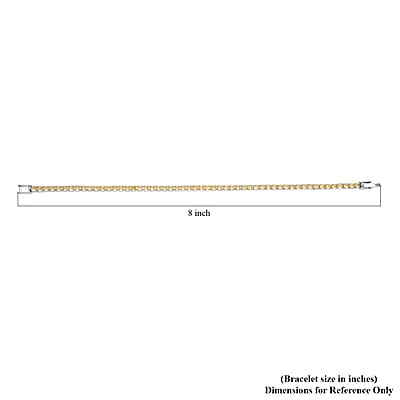 Simulated Yellow Diamond Tennis Bracelet in Silvertone (7.25 In) 8.00 ctw