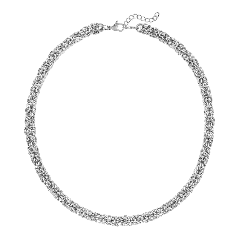 Ankur's Treasure Chest Fashionable Byzantine Link Chain Necklace in Stainless Steel 20 Inches 92.20 Grams