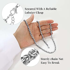 Ankur's Treasure Chest Fashionable Byzantine Link Chain Necklace in Stainless Steel 20 Inches 92.20 Grams