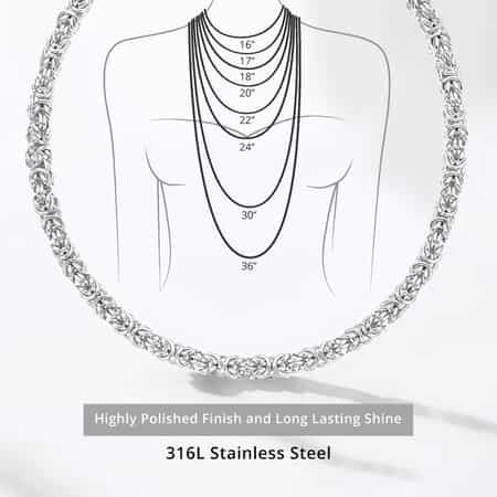 Fashionable Byzantine Link Chain Necklace (20-22 Inches) in Stainless Steel (92.20 g) , Tarnish-Free, Waterproof, Sweat Proof Jewelry image number 4