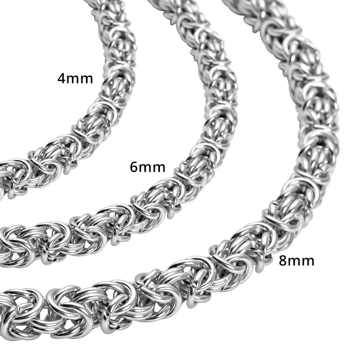 Fashionable Byzantine Link Chain Necklace (20-22 Inches) in Stainless Steel (92.20 g) , Tarnish-Free, Waterproof, Sweat Proof Jewelry image number 5