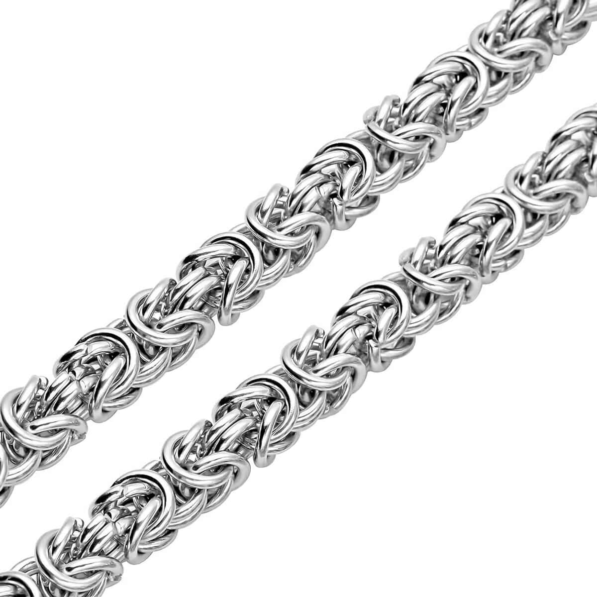 Fashionable Byzantine Link Chain Necklace (20-22 Inches) in Stainless Steel (92.20 g) , Tarnish-Free, Waterproof, Sweat Proof Jewelry image number 6