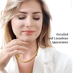 Ankur's Treasure Chest Fashionable Byzantine Link Chain Necklace in ION Plated YG Stainless Steel 20 Inches 97.30 Grams