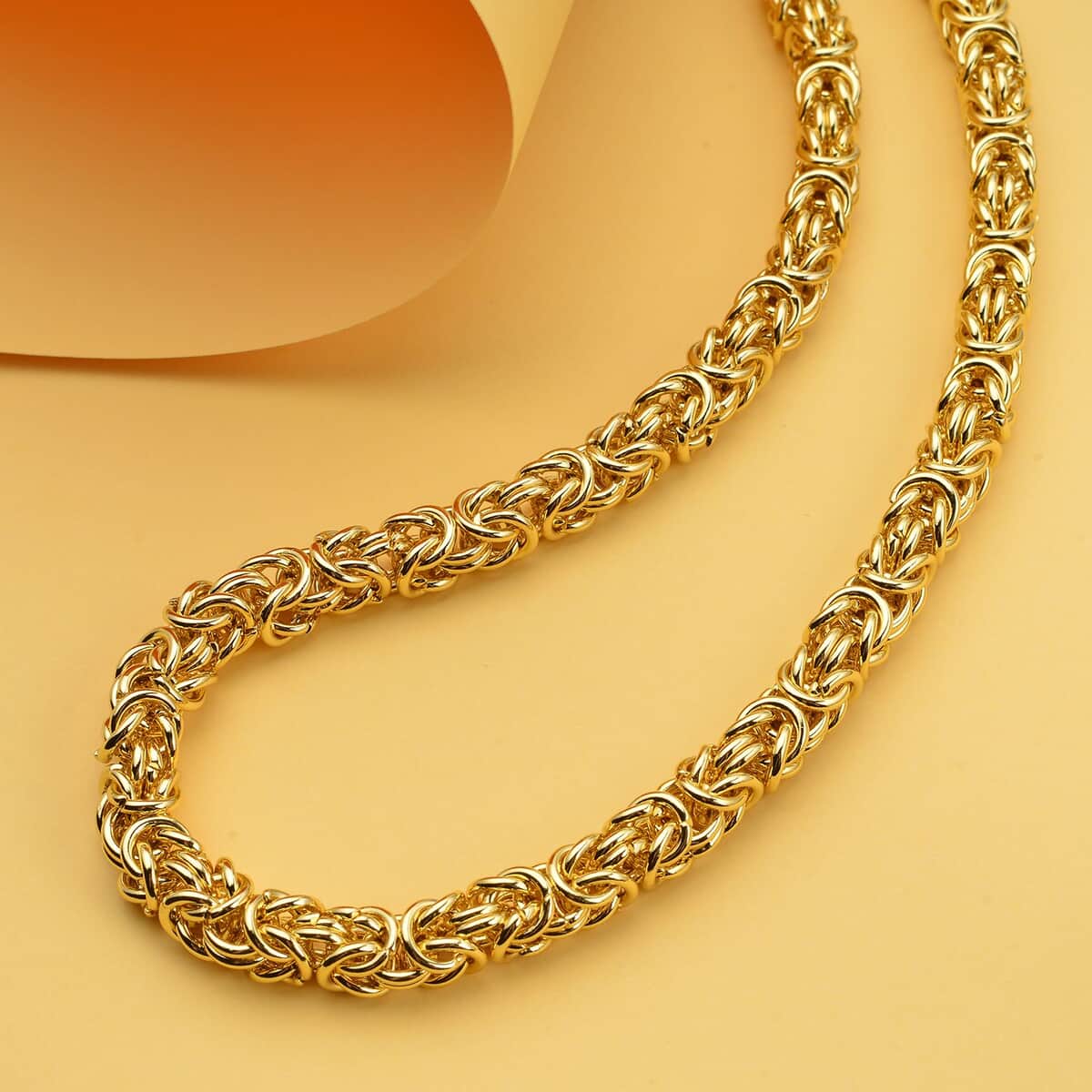 Fashionable Byzantine Link Chain Necklace (20-22 Inches) in ION Plated YG Stainless Steel (97.30 g) | Tarnish-Free, Waterproof, Sweat Proof Jewelry image number 1