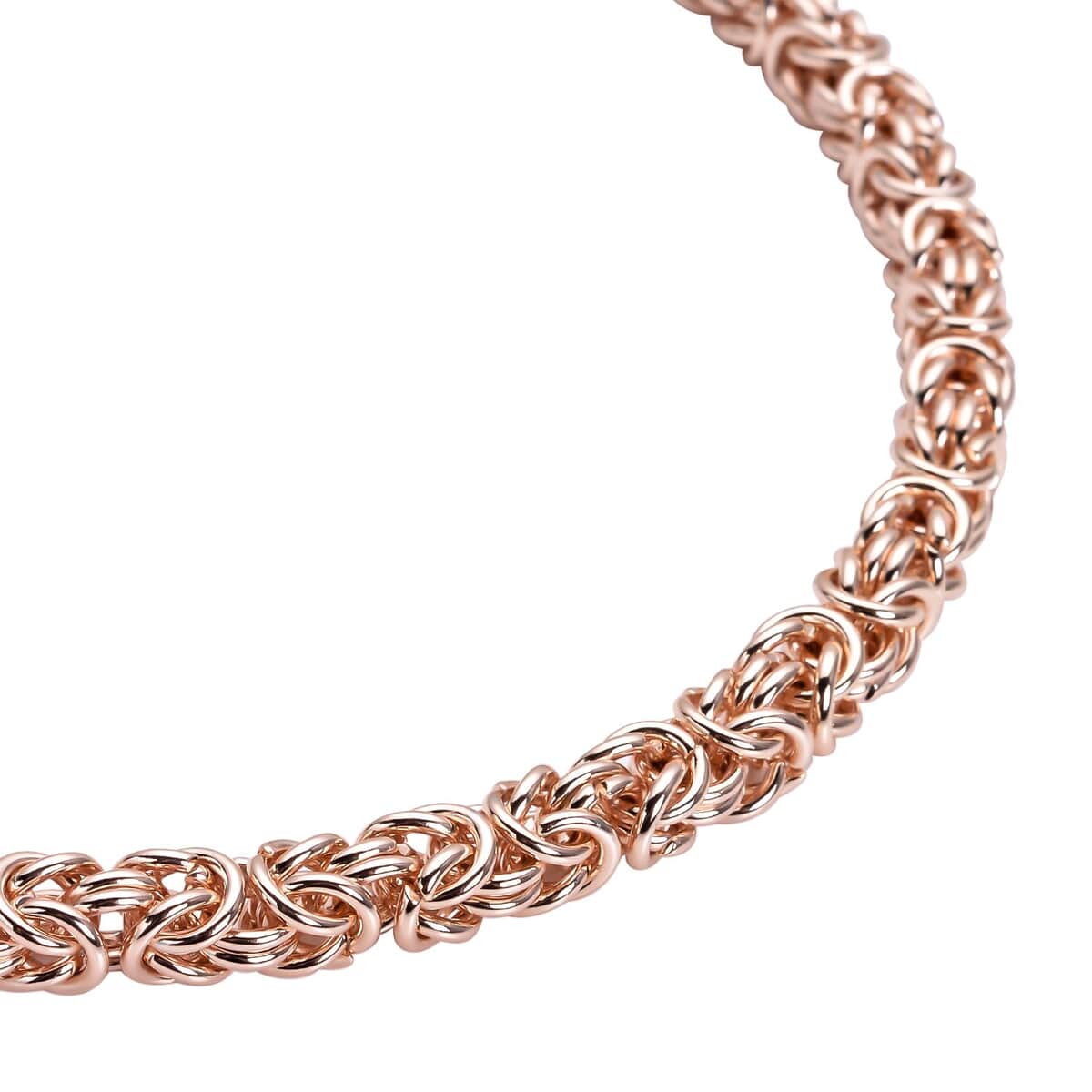 Fashionable Byzantine Link Chain Necklace  in ION Plated Rose Gold Stainless Steel 20-22 Inches 96.30 Grams image number 2
