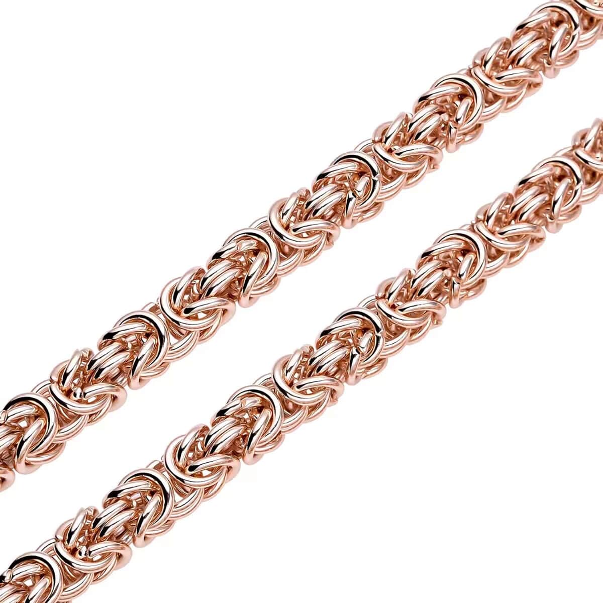 Fashionable Byzantine Link Chain Necklace  in ION Plated Rose Gold Stainless Steel 20-22 Inches 96.30 Grams image number 6