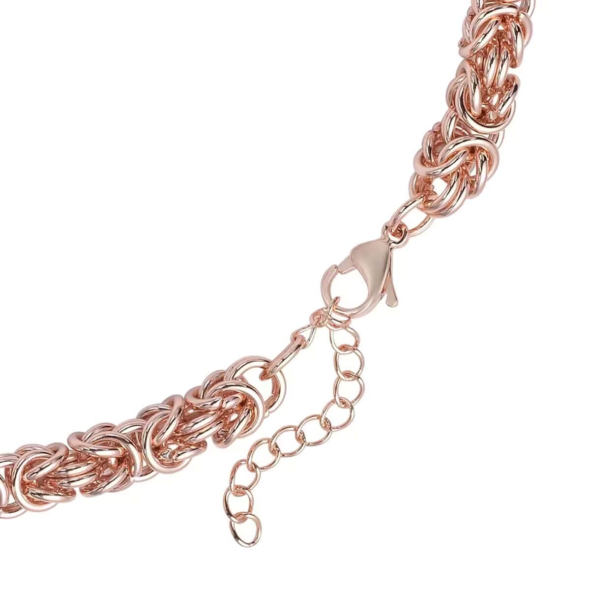 Fashionable Byzantine Link Chain Necklace  in ION Plated Rose Gold Stainless Steel 20-22 Inches 96.30 Grams image number 7