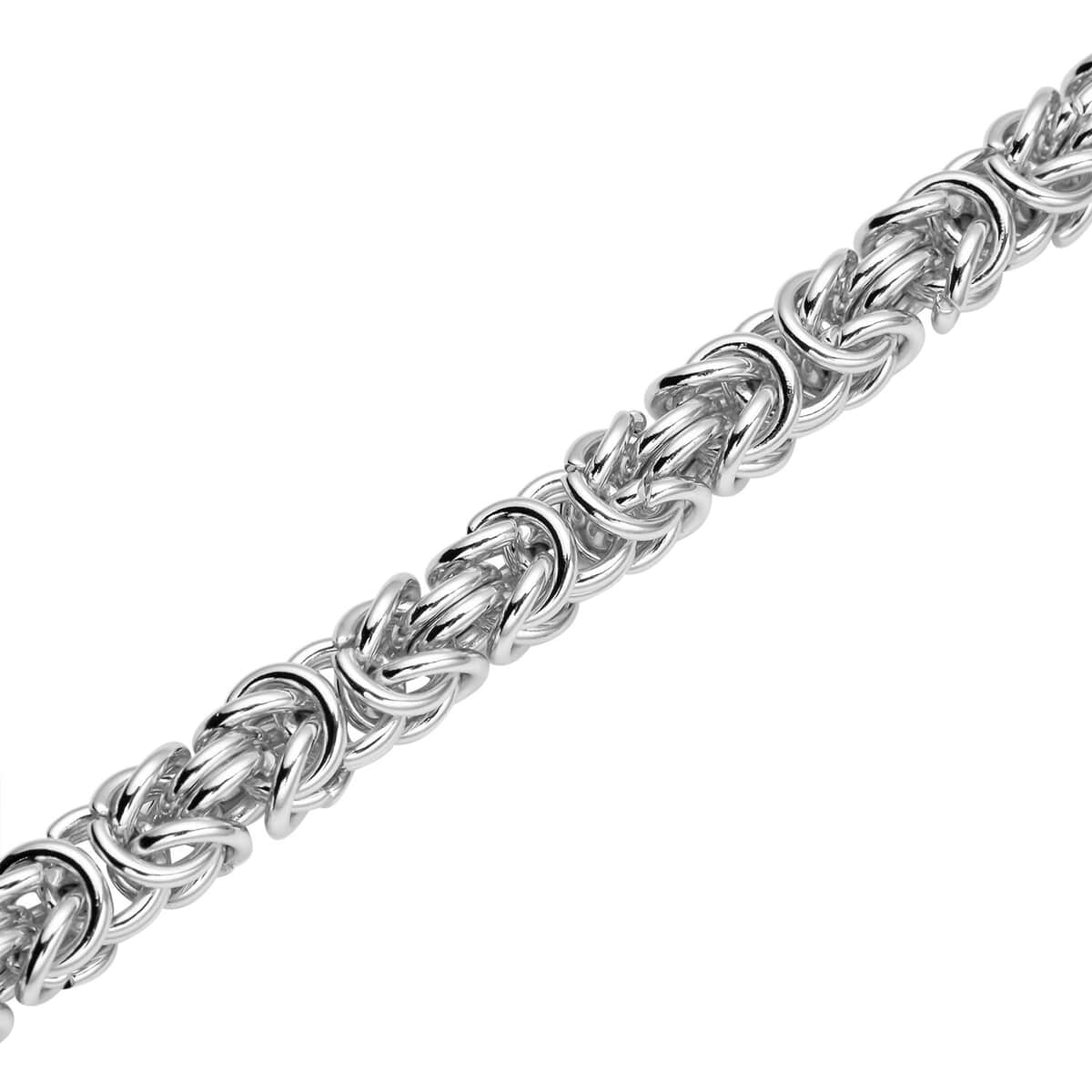 Fashionable Byzantine Link Chain Bracelet in Stainless Steel (7.50-9.00In) (32 g) image number 4