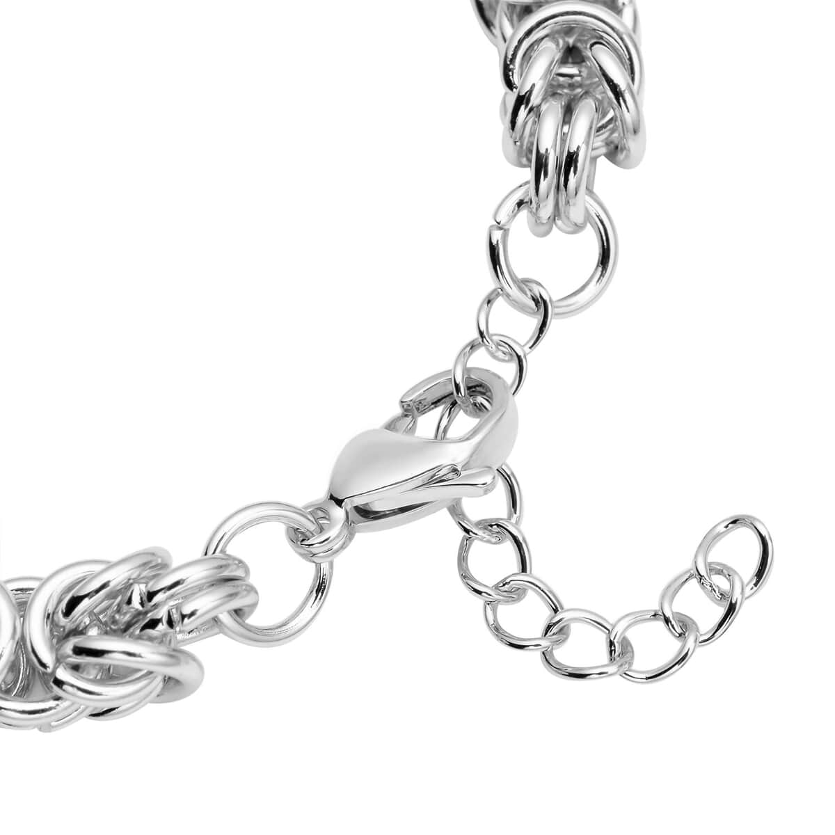 Fashionable Byzantine Link Chain Bracelet in Stainless Steel (7.50-9.00In) 32 Grams image number 5