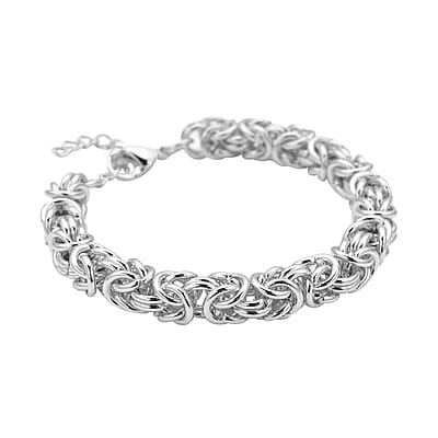 Ankur's Treasure Chest Fashionable Byzantine Link Chain Bracelet in Stainless Steel (7.50-9.00In) 32 Grams
