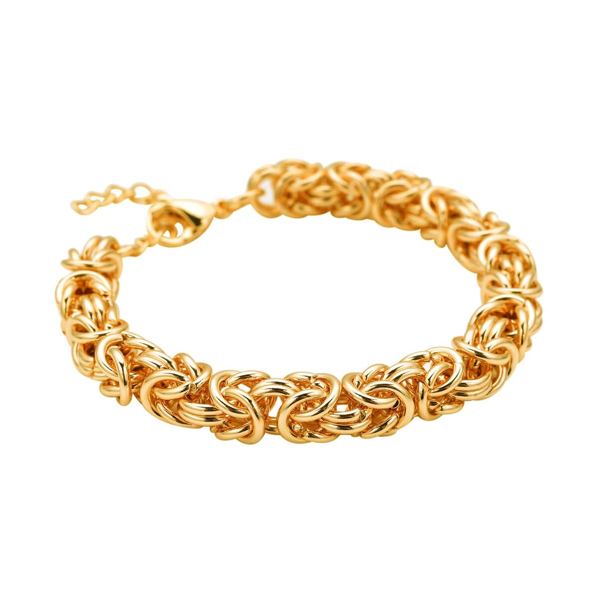 Fashionable Byzantine Link Chain Bracelet in ION Plated Yellow Gold Stainless Steel (7.50-9.00In) 34.30 Grams image number 3