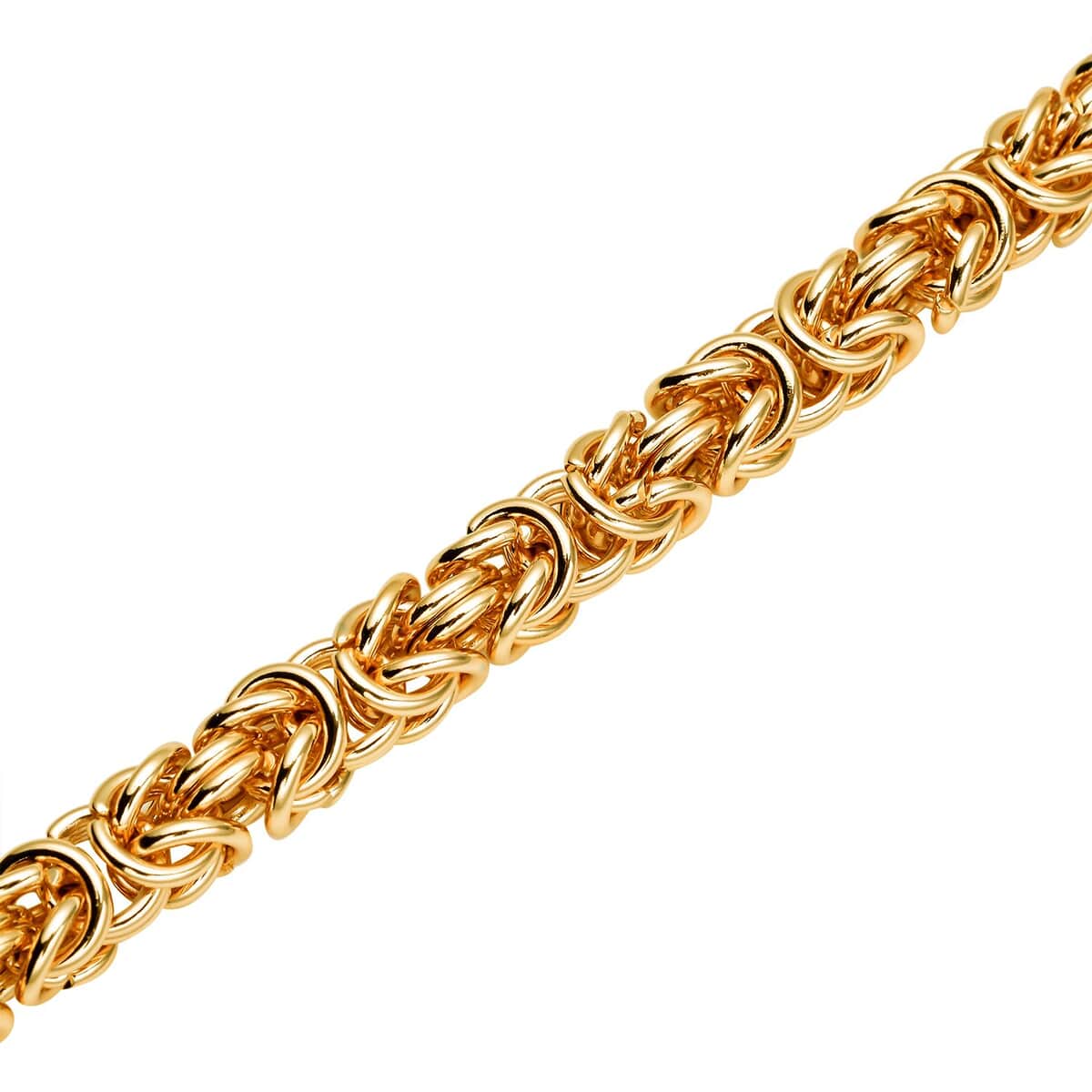 Fashionable Byzantine Link Chain Bracelet in ION Plated Yellow Gold Stainless Steel (7.50-9.00In) 34.30 Grams image number 4