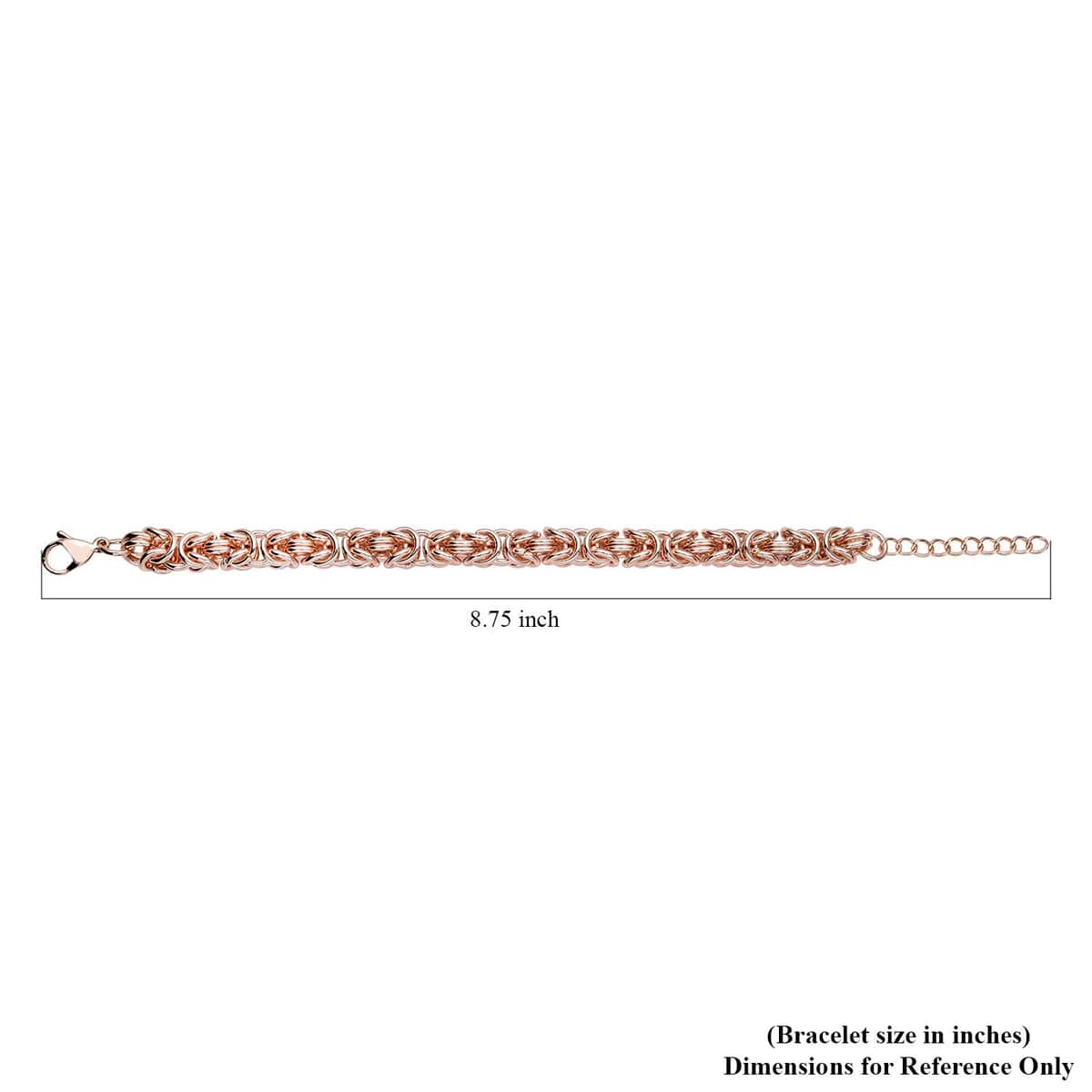 Fashionable Byzantine Link Chain Bracelet in ION Plated Rose Gold Stainless Steel (7.50-9.00In) 33.90 Grams image number 6
