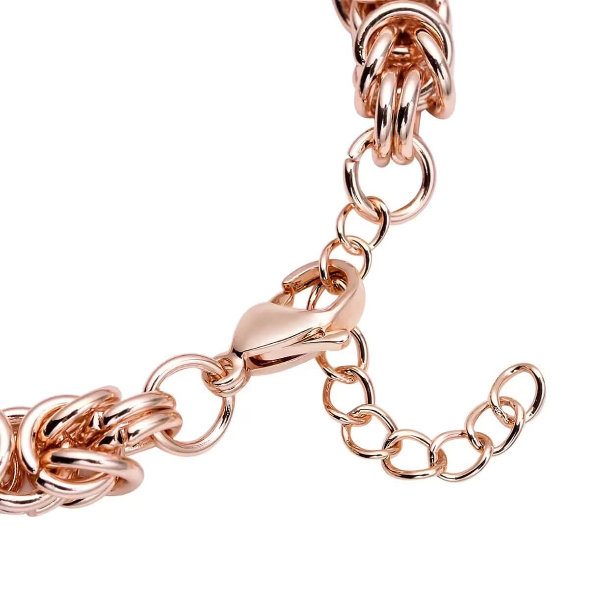 Fashionable Byzantine Link Chain Bracelet in ION Plated Rose Gold Stainless Steel (7.50-9.00In) 33.90 Grams image number 7