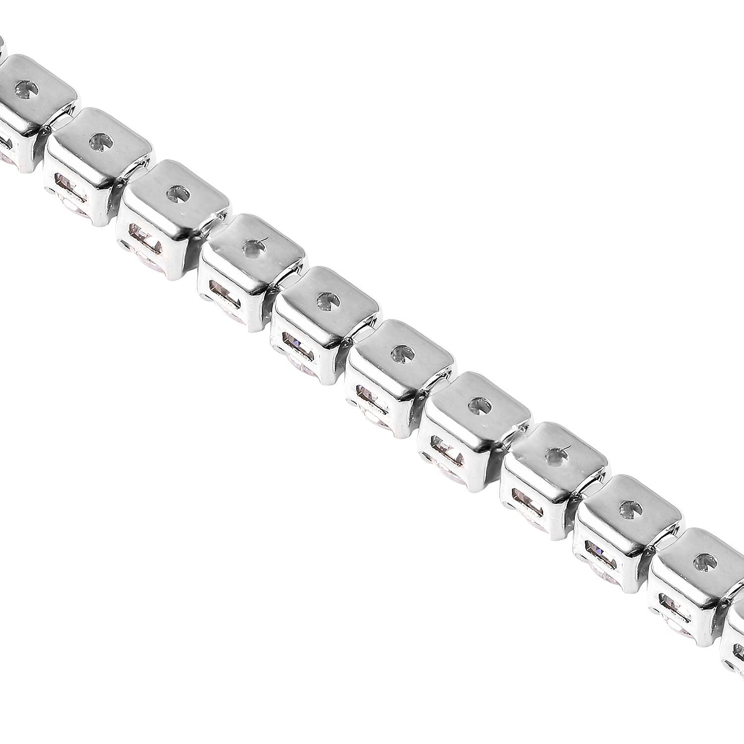 Simulated Diamond Tennis Bracelet in Silvertone (6.50 In) 8.00 ctw