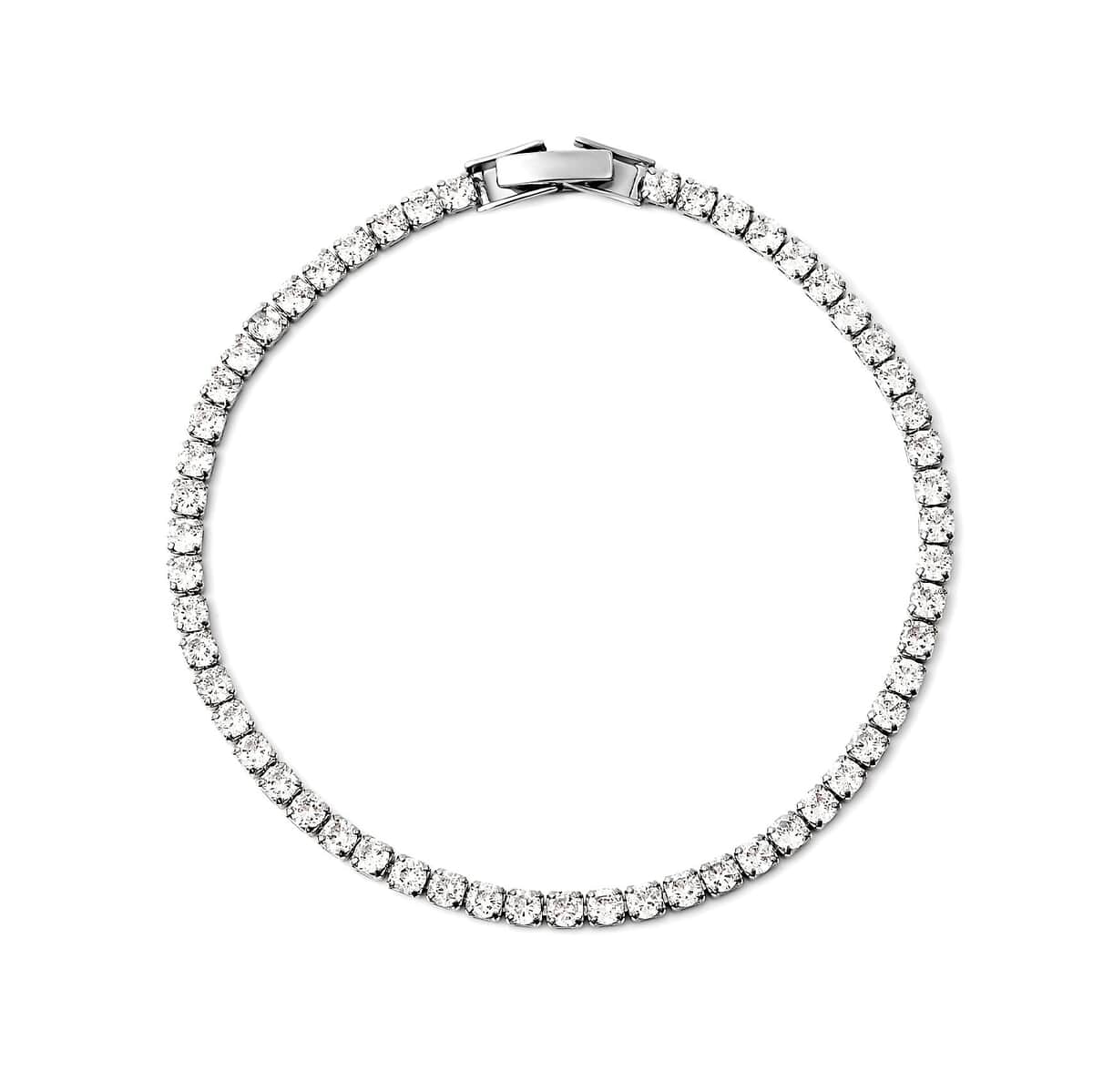 Simulated Diamond Tennis Bracelet in Silvertone (7.25 In) 8.00 ctw image number 0