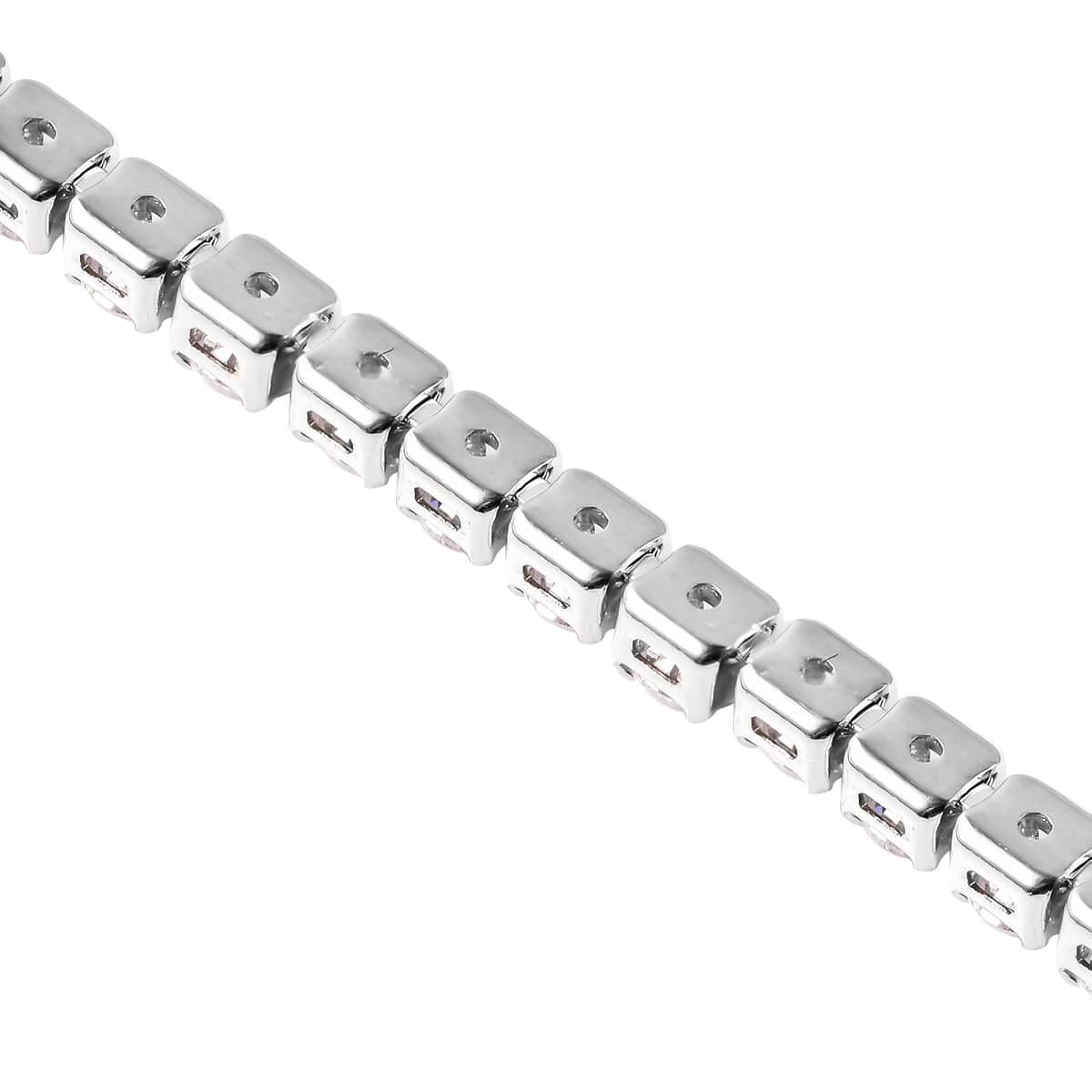 Simulated Diamond Tennis Bracelet in Silvertone (7.25 In) 8.00 ctw image number 4
