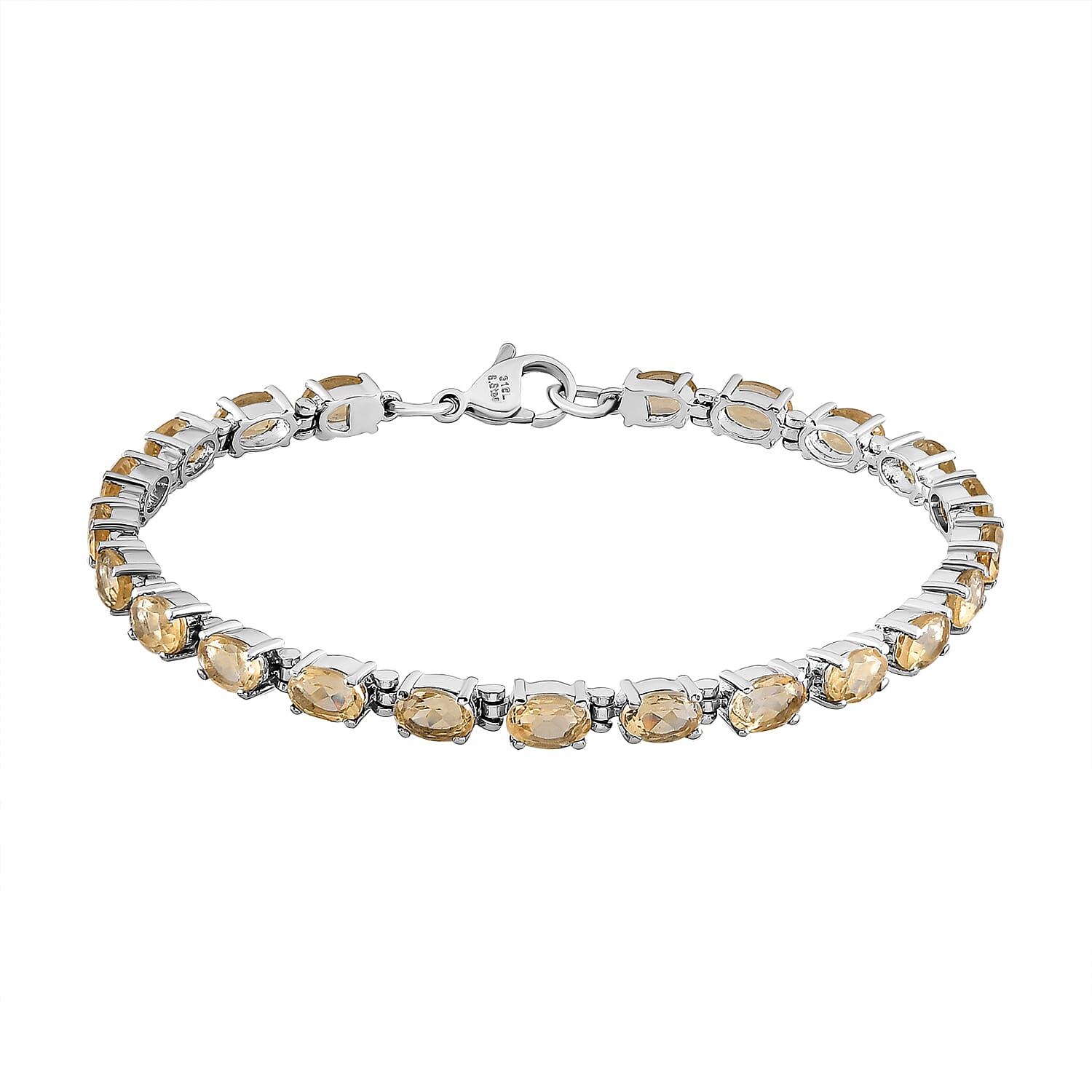 Brazilian Citrine 9.50 ctw Bracelet in Stainless Steel (7.50 In)
