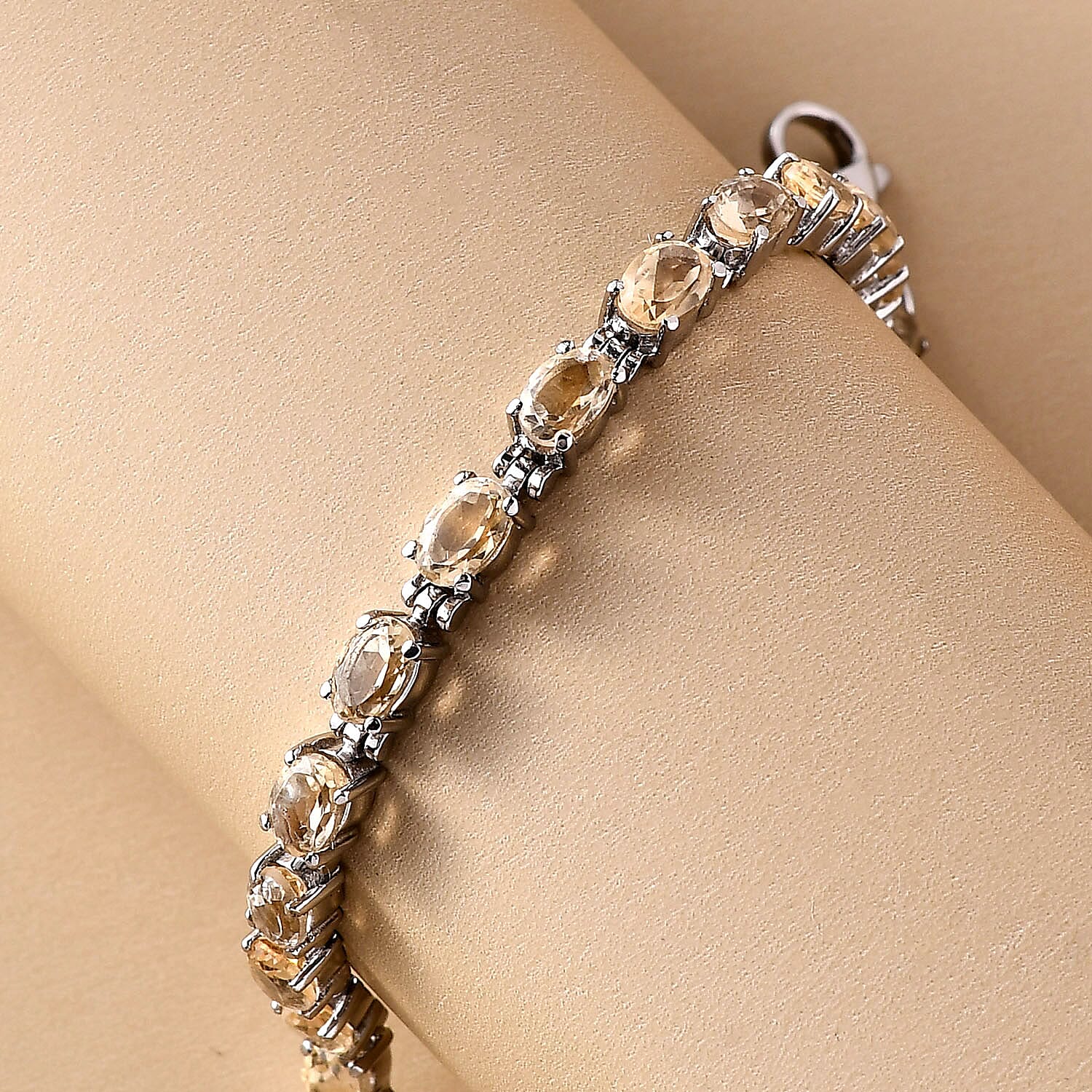 Brazilian Citrine 9.50 ctw Bracelet in Stainless Steel (7.50 In)