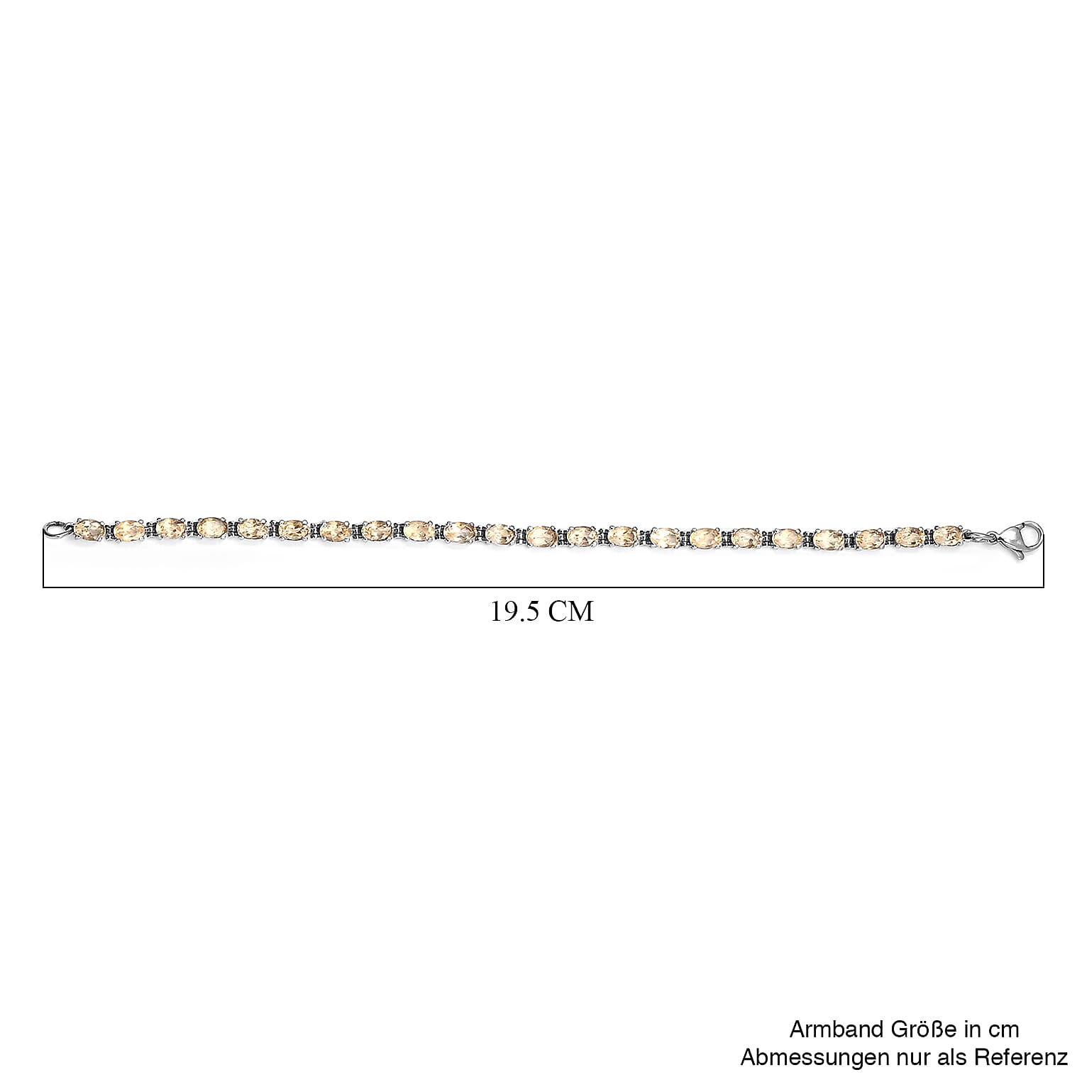 Brazilian Citrine 9.50 ctw Bracelet in Stainless Steel (7.50 In)