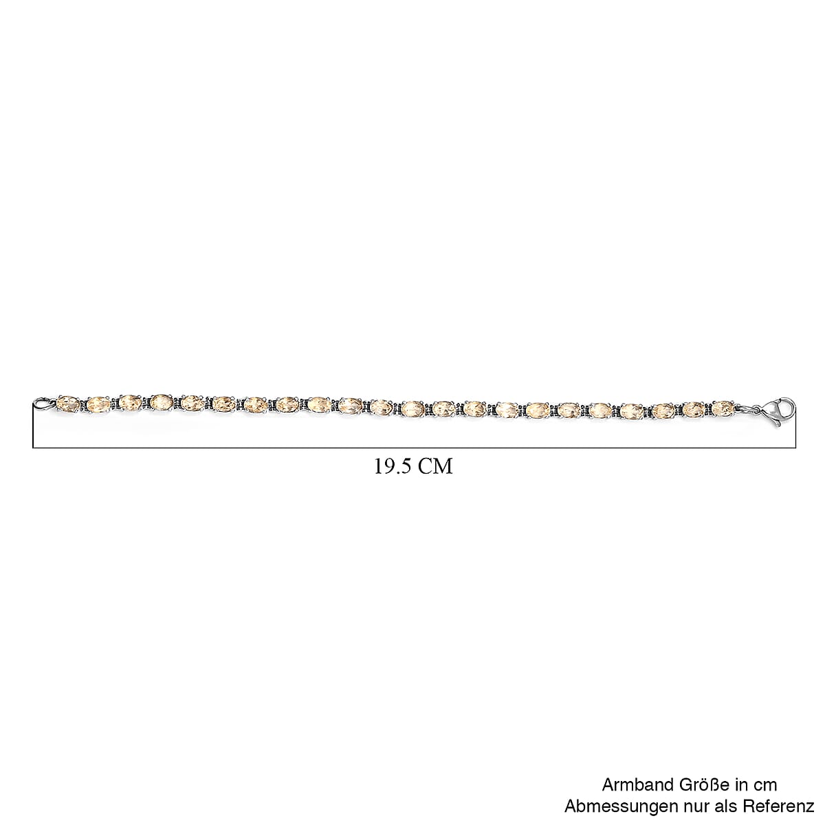 Brazilian Citrine 9.50 ctw Bracelet in Stainless Steel (7.50 In) image number 3