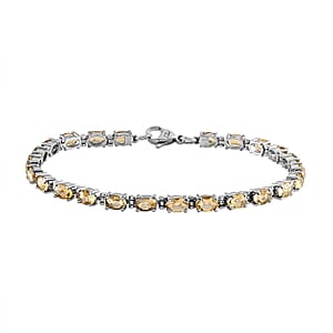 Brazilian Citrine 9.60 ctw Bracelet in Stainless Steel (8.00 In)