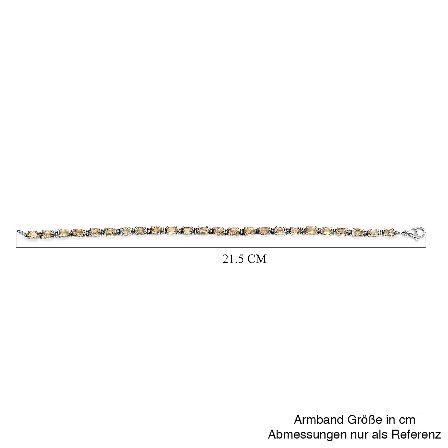 Brazilian Citrine 9.60 ctw Bracelet in Stainless Steel (8.00 In)