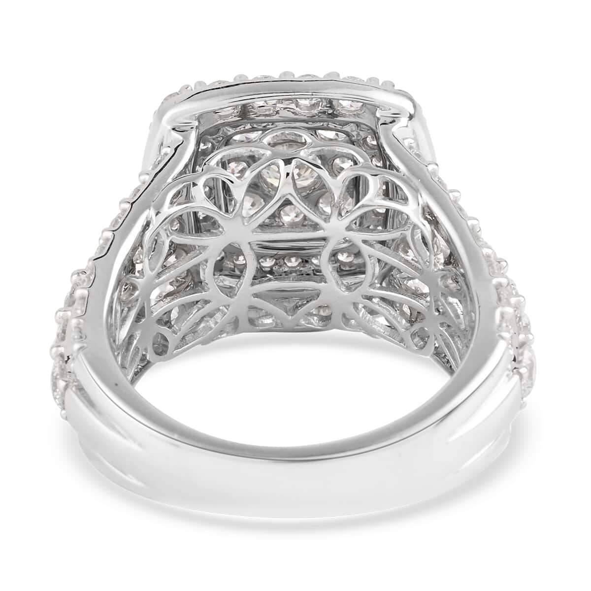NY CLOSEOUT 14K White Gold G-H VS-SI Luxuriant Lab Grown Diamond Cluster Ring (Size 7.0) 8.80 Grams 3.25 ctw image number 4