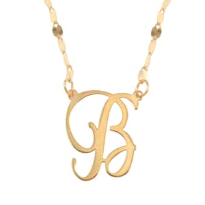 Maestro Gold Collection Italian 10K Yellow Gold 1.2 mm Initial B Necklace 18 Inches 1.0 Grams
