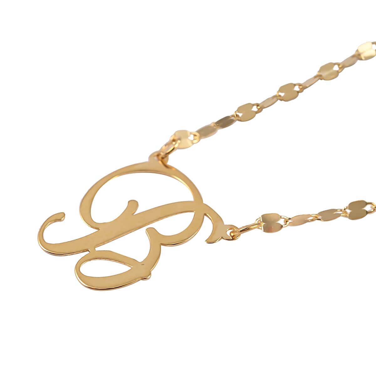 Maestro Gold Collection Italian 10K Yellow Gold 1.2 mm Initial B Necklace 18 Inches 1.0 Grams image number 2