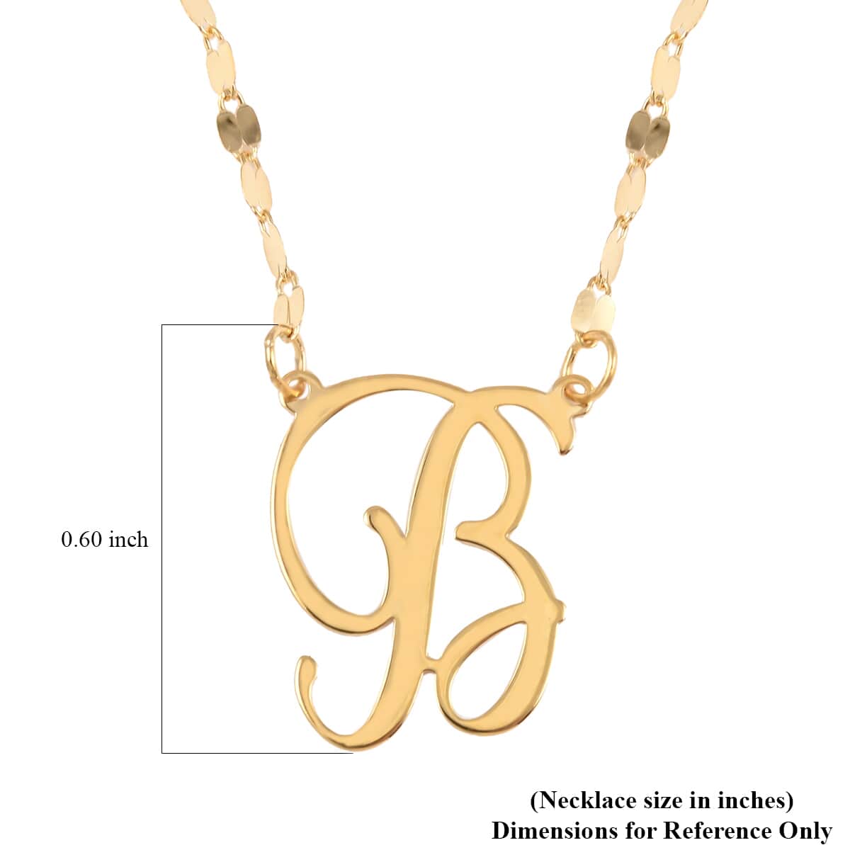 Maestro Gold Collection Italian 10K Yellow Gold 1.2 mm Initial B Necklace 18 Inches 1.0 Grams image number 5