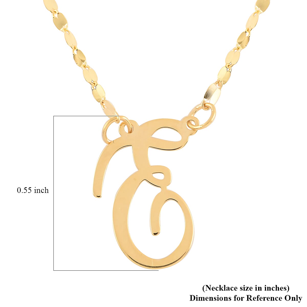 Maestro Gold Collection Italian 10K Yellow Gold 1.2 mm Initial E Necklace 18 Inches 1.0 Grams image number 5