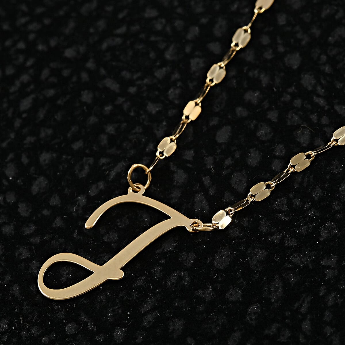 Maestro Gold Collection Italian 10K Yellow Gold 1.2 mm Initial J Necklace 18 Inches 1.0 Grams image number 1