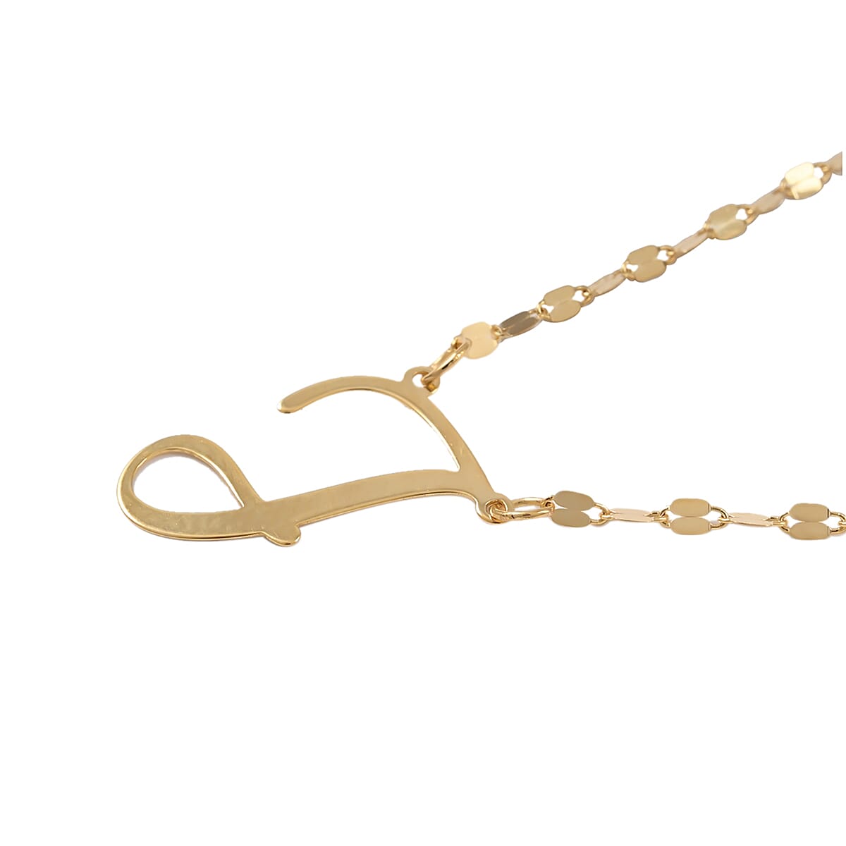 Maestro Gold Collection Italian 10K Yellow Gold 1.2 mm Initial J Necklace 18 Inches 1.0 Grams image number 2