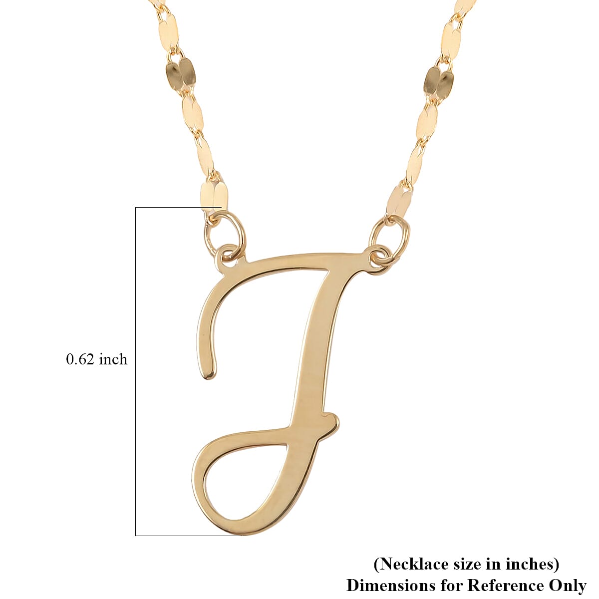 Maestro Gold Collection Italian 10K Yellow Gold 1.2 mm Initial J Necklace 18 Inches 1.0 Grams image number 6
