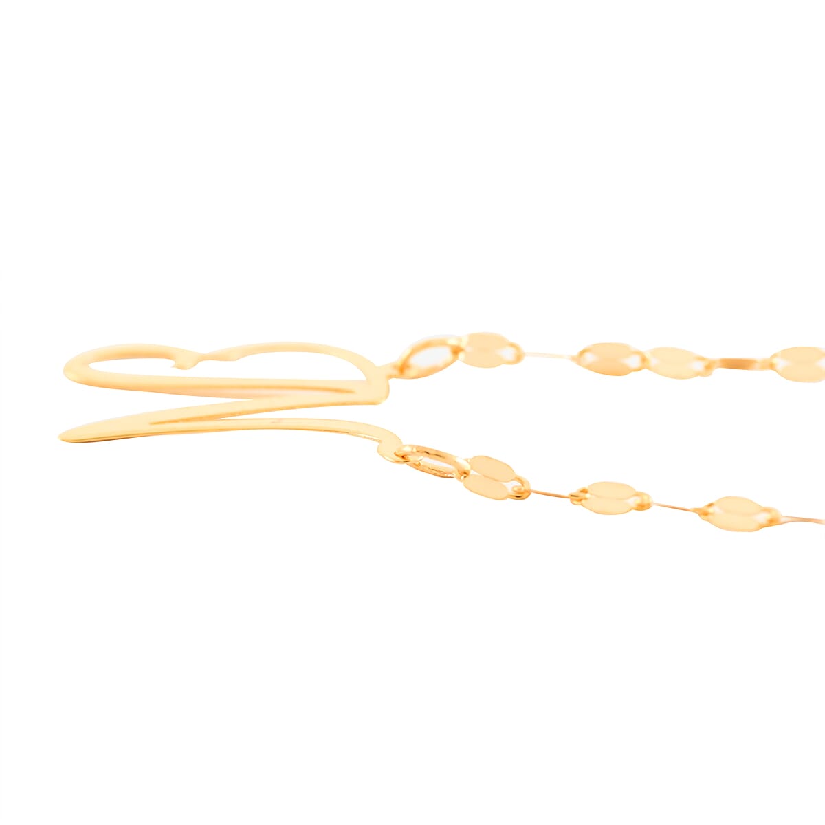 Maestro Gold Collection Italian 10K Yellow Gold 1.2 mm Initial N Necklace 18 Inches 1.0 Grams image number 2