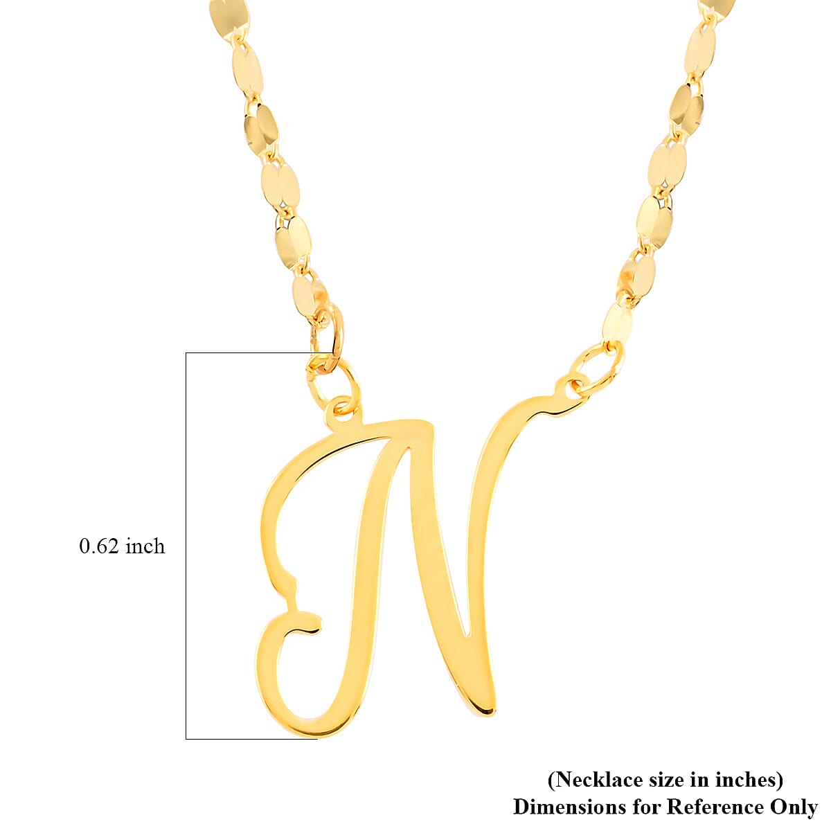Maestro Gold Collection Italian 10K Yellow Gold 1.2 mm Initial N Necklace 18 Inches 1.0 Grams image number 6