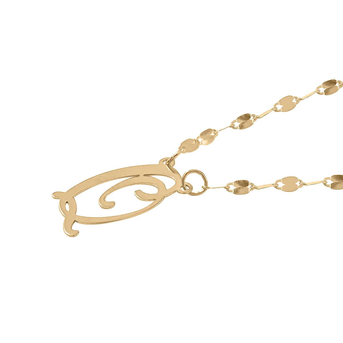 Maestro Gold Collection Italian 10K Yellow Gold 1.2 mm Initial Q Necklace 18 Inches 1.0 Grams image number 2