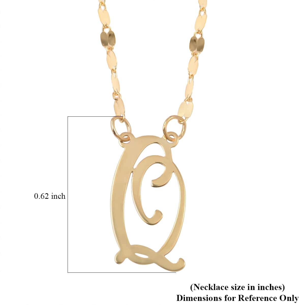 Maestro Gold Collection Italian 10K Yellow Gold 1.2 mm Initial Q Necklace 18 Inches 1.0 Grams image number 5