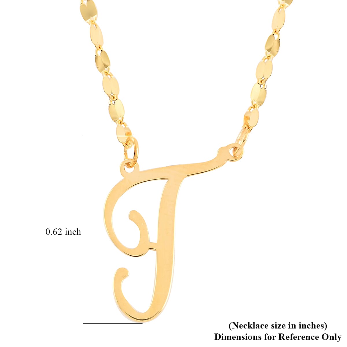 Maestro Gold Collection Italian 10K Yellow Gold 1.2 mm Initial T Necklace 18 Inches 1.0 Grams image number 5