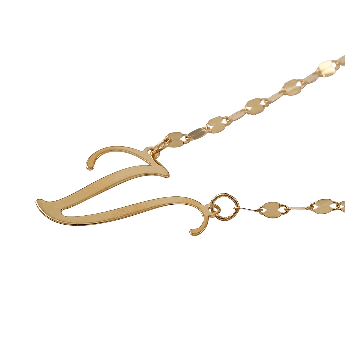 Maestro Gold Collection Italian 10K Yellow Gold 1.2 mm Initial V Necklace 18 Inches 1.0 Grams image number 2