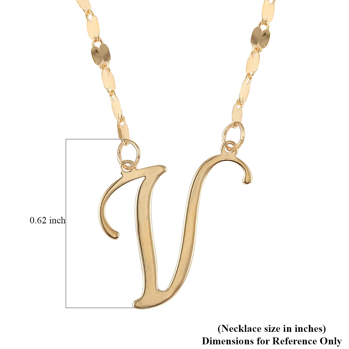 Maestro Gold Collection Italian 10K Yellow Gold 1.2 mm Initial V Necklace 18 Inches 1.0 Grams image number 5