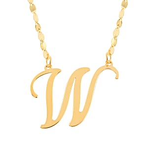 Maestro Gold Collection Italian 10K Yellow Gold 1.2 mm Initial W Necklace 18 Inches 1.0 Grams