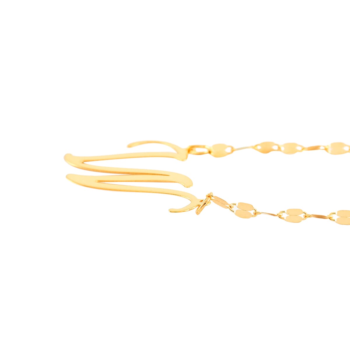Maestro Gold Collection Italian 10K Yellow Gold 1.2 mm Initial W Necklace 18 Inches 1.0 Grams image number 2