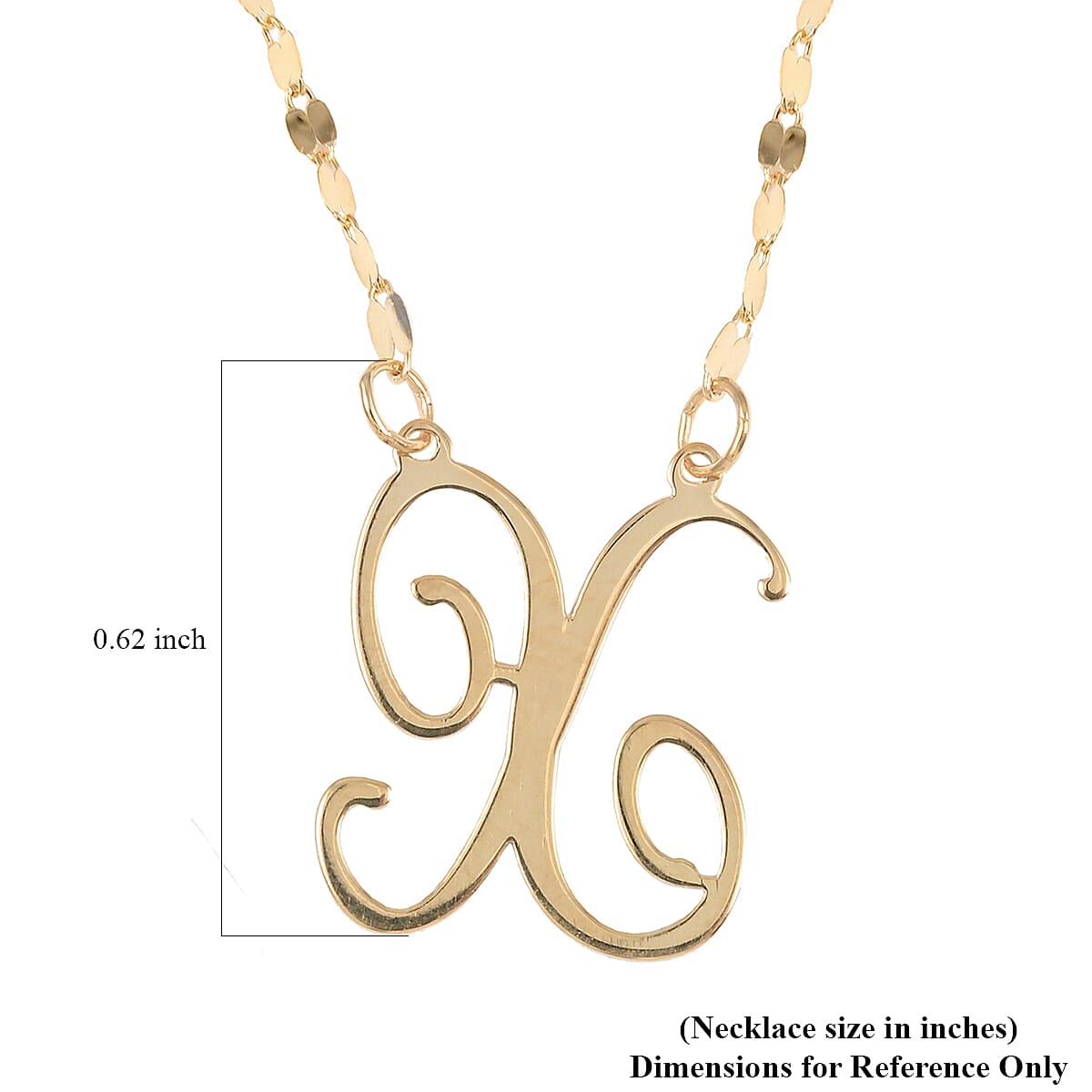 Maestro Gold Collection Italian 10K Yellow Gold 1.2 mm Initial X Necklace 18 Inches 1.0 Grams image number 5