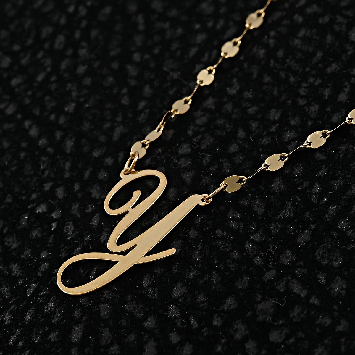 Maestro Gold Collection Italian 10K Yellow Gold 1.2 mm Initial Y Necklace 18 Inches 1.0 Grams image number 1
