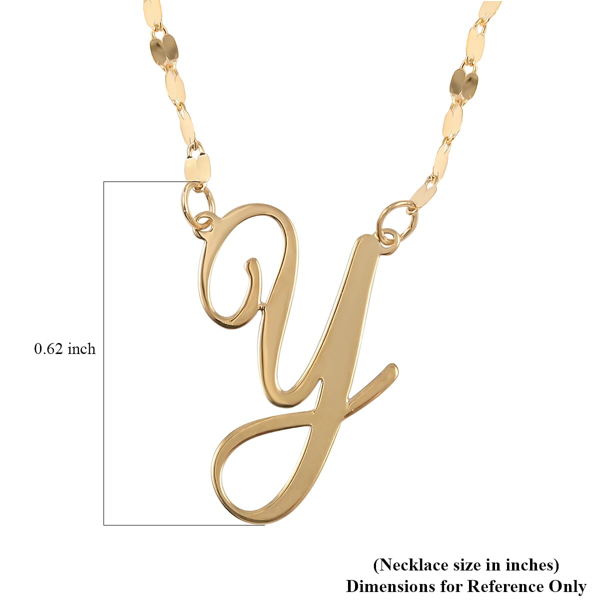 Maestro Gold Collection Italian 10K Yellow Gold 1.2 mm Initial Y Necklace 18 Inches 1.0 Grams image number 5