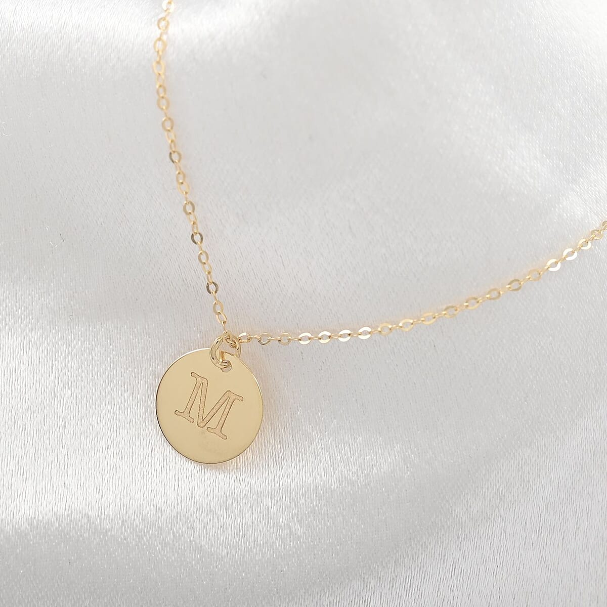 Maestro Gold Collection Italian 10K Yellow Gold 1mm Initial M Necklace 18 Inches image number 1