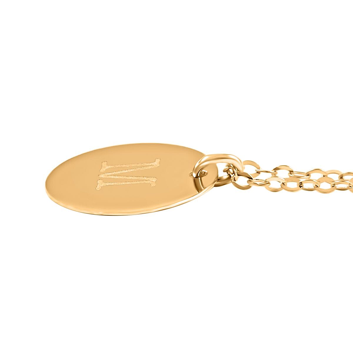 Maestro Gold Collection Italian 10K Yellow Gold 1mm Initial M Necklace 18 Inches image number 3